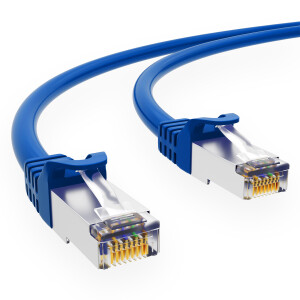 7,5m Patch cord CAT.7 raw cable RJ45 S/FTP PiMF LSZH AWG 26 halogen free blue