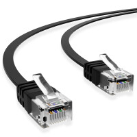 RJ45 Patchkabel CAT 6 LAN Kabel bis zu 1000Mbit/s, ohne Abschirmung U/UTP, PVC Mantel Flach
