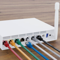 10m RJ45 Patchkabel CAT 6 LAN Kabel bis zu 1000Mbit/s, ohne Abschiermung U/UTP, PVC Mantel Flach grau