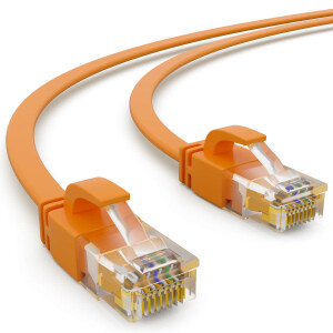 0,5m RJ45 Patch Cable CAT 6, up to 1000Mbit/s transmission speed, without shearing U/UTP, PVC Flat Yellow