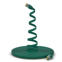 15m RJ45 Patchkabel CAT 6 LAN Kabel bis zu 1000Mbit/s, ohne Abschiermung U/UTP, PVC Mantel Flach grün