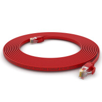 0,5m RJ45 Patch Cable CAT 6, up to 1000Mbit/s transmission speed, without shearing U/UTP, PVC Flat Red