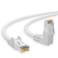 RJ45 Patch Cord CAT 6 with right-angle plug S/FTP PVC WHITE 1m