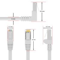 RJ45 Patch Cord CAT 6 with right-angle plug S/FTP PVC WHITE 2m