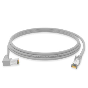 RJ45 Patch Cord CAT 6 with right-angle plug S/FTP PVC GRAY 0,25m