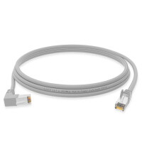 RJ45 Patch Cord CAT 6 with right-angle plug S/FTP PVC GRAY 1m