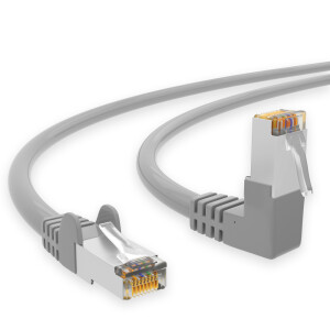 RJ45 Patch Cord CAT 6 with right-angle plug S/FTP PVC GRAY 10m