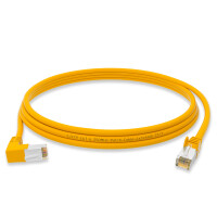 RJ45 Patch Cord CAT 6 with right-angle plug S/FTP PVC YELLOW 0,25m