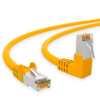 RJ45 Patch Cord CAT 6 with right-angle plug S/FTP PVC YELLOW 1m