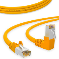 RJ45 Patch Cord CAT 6 with right-angle plug S/FTP PVC YELLOW 10m