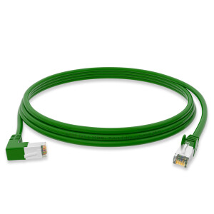 RJ45 Patch Cord CAT 6 with right-angle plug S/FTP PVC GREEN 10m