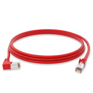 RJ45 Patch Cord CAT 6 with right-angle plug S/FTP PVC RED 10m