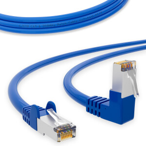 RJ45 Patch Cord CAT 6 with right-angle plug S/FTP PVC BLUE 0,25m