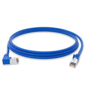 RJ45 Patch Cord CAT 6 with right-angle plug S/FTP PVC BLUE 2m