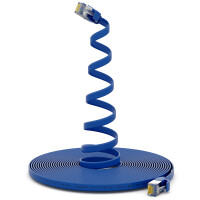 7,5m Flachkabel CAT 7 Rohkabel Patchkabel RJ45 LAN Kabel flach Kupfer bis zu 10 Gbit/s U/FTP PVC blau