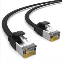 7,5m flat cable CAT 7 raw cable patch cable RJ45 LAN cable flat copper up to 10 Gbit/s U/FTP PVC black
