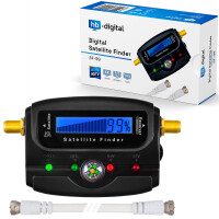Satfinder Digital hb-digital SF-99 mit LCD Display eingebauter Kompass und Ton schwarz
