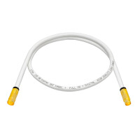 1 m antenna cable 135dB 5-way pure copper with IEC plug and IEC socket F-compression plugs WHITE