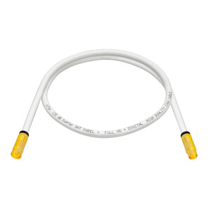 2 m antenna cable 135dB 5-way pure copper with IEC male and IEC female IEC-Compression plugs WHITE