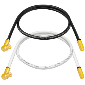 1 m - 25 m antenna cable 135dB 5-way Pure Copper with Angle IEC Female and Normal IEC Male IEC-Compression Plugs