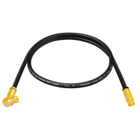 1m Antenna Cable 135dB 5-way Pure Copper with Angle IEC Socket and Normal IEC Plug F-Compression Plugs BLACK