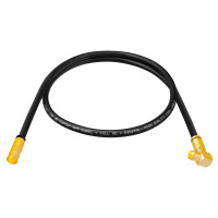 2m Antenna Cable 135dB 5-way Pure Copper with Angle IEC Plug and Normal IEC Socket F-Compression Plugs BLACK