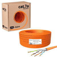 25m network cable CAT 7a installation cable max. 1200 MHz S/FTP AWG23 LSZH orange