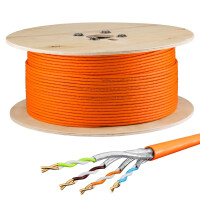 500m network cable CAT 7a installation cable max. 1200 MHz S/FTP AWG23 LSZH orange