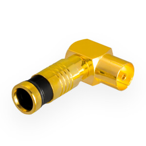 Compression IEC angle socket for coaxial cable Ø...