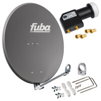 Satellite dish SET Satellite dish Fuba DAL 800 80cm Aluminium anthracite + LNB Twin hb-digital UHD 202 S