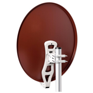 Satellite dish SET Satellite dish Fuba 80cm aluminium brick red + LNB Octo hb-digital UHD 808 S