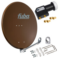 Satellite dish SET Satellite dish Fuba 80cm Aluminium brown + LNB Twin hb-digital UHD 202 S
