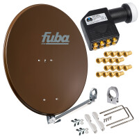 Satellite dish SET Satellite dish Fuba DAL 800 80cm Aluminium brown + LNB Octo hb-digital UHD 808 S