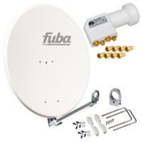 Satellite dish SET Satellite dish Fuba DAL 800 80cm Aluminium white + LNB Qaud hb-digital UHD 404 W