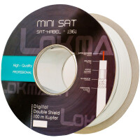 100m MINI coaxial cable 100dB 2-fold shielded pure copper white
