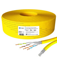 25m Verlegekabel Netzwerkkabel CAT 7 Duplex  max. 1000 MHz S/FTP LSZH AWG23 (2x8 Adern) gelb