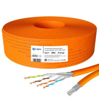 25m Ethernet Kabel CAT 7 Duplex max. 1000 MHz S/FTP LSZH AWG23 (2x8 Adern) orange