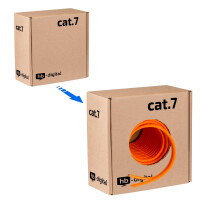 50m Network Ethernet Cable DUPLEX CAT.7 LAN Cable up to 1000MHz S/FTP LSZH AWG23/1 ORANGE