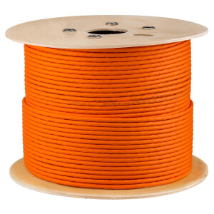 250m Verlegekabel Netzwerk CAT 7 Duplex  max. 1000 MHz S/FTP LSZH AWG23 (2x8 Adern) orange