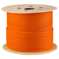 250m Verlegekabel Netzwerk CAT 7 Duplex  max. 1000 MHz S/FTP LSZH AWG23 (2x8 Adern) orange