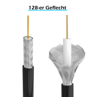 3m Antennenkabel 100 dB 2-Fach geschirmt mit IEC-Stecker auf