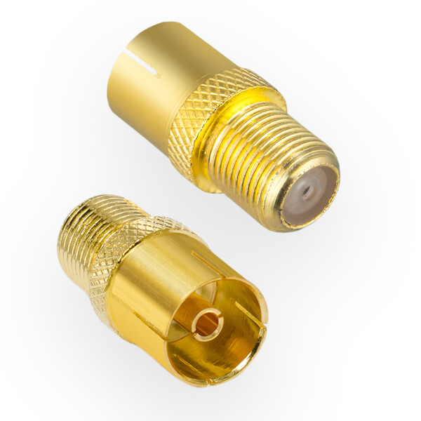 IEC socket to F socket gold-plated 