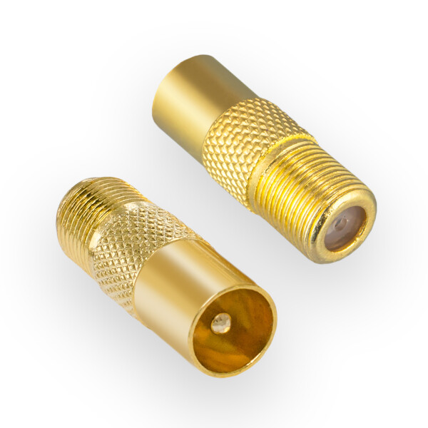IEC plug to F socket gold-plated