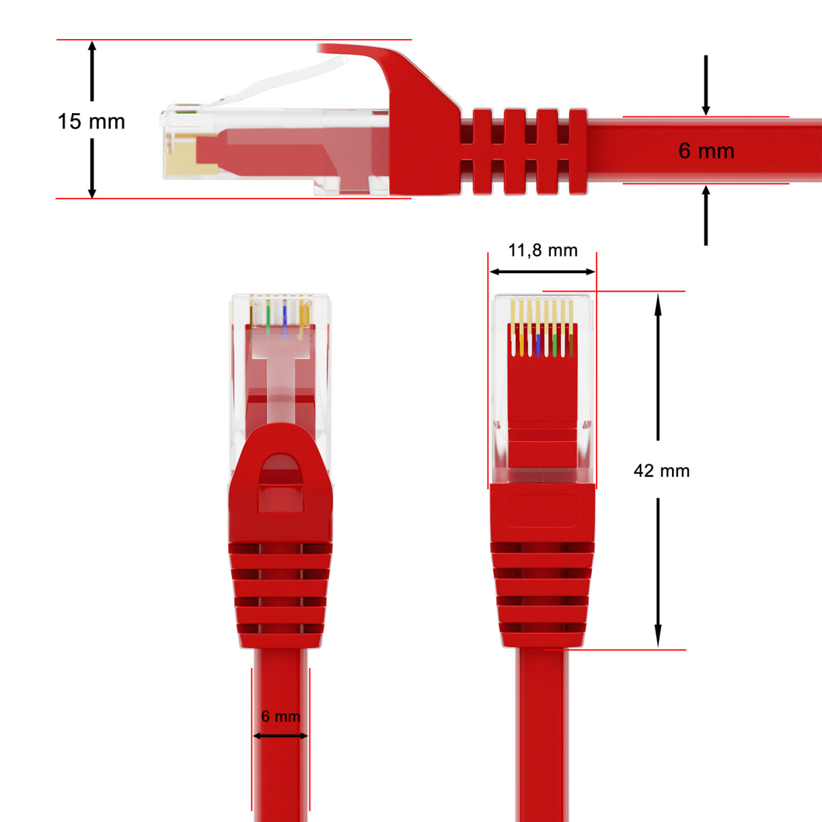 Patchkabel Rj45 RJ45 Patchkabel CAT 6 U/UTP PVC hb-digital.de, 0,79