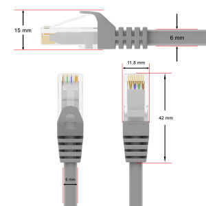 1 m RJ45 Patch cable CAT 6 U/UTP PVC Gray