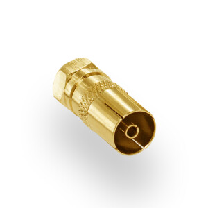 IEC socket to F plug gold-plated