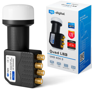 LNB Quad hb-digital UHD 404 S für 4 Teilnehmer LTE Filter extreme Hitze- und Kältebeständigkeit