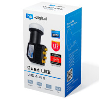 LNB Quad hb-digital UHD 404 S für 4 Teilnehmer LTE Filter extreme Hitze- und Kältebeständigkeit
