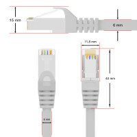 0,25 m RJ45 Patch Cable CAT 6 250 MHz S/FTP LAN Cable PVC White