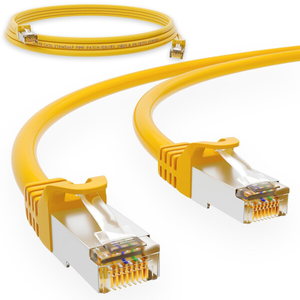 0.5m Patch cord RJ45 CAT 6 250MHz S/FTP AWG 27 PVC yellow